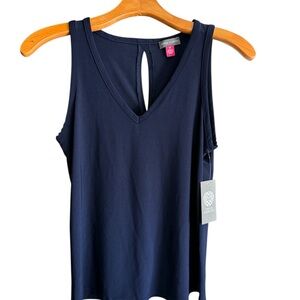 Vince Camuto Blue Sleeveless Cut Out Tank Top
